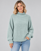 Women's Chunky Turtleneck Knit Jumper with Drop Shoulders