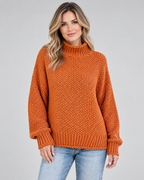 Women's Chunky Turtleneck Knit Jumper with Drop Shoulders