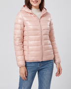 Women's Lightweight Hooded Zip Up Puffer Jacket