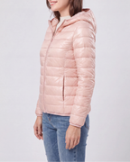 Women's Lightweight Hooded Zip Up Puffer Jacket