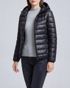 Women's Lightweight Hooded Zip Up Puffer Jacket