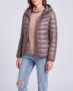 Women's Lightweight Hooded Zip Up Puffer Jacket