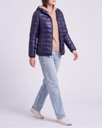 Women's Lightweight Hooded Zip Up Puffer Jacket