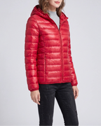 Women's Lightweight Hooded Zip Up Puffer Jacket