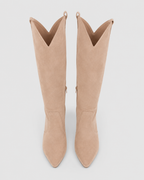 Women's Western Knee High Boots with Pointed Toe and Stiletto Heel