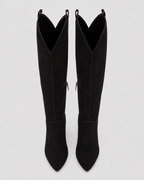 Women's Western Knee High Boots with Pointed Toe and Stiletto Heel