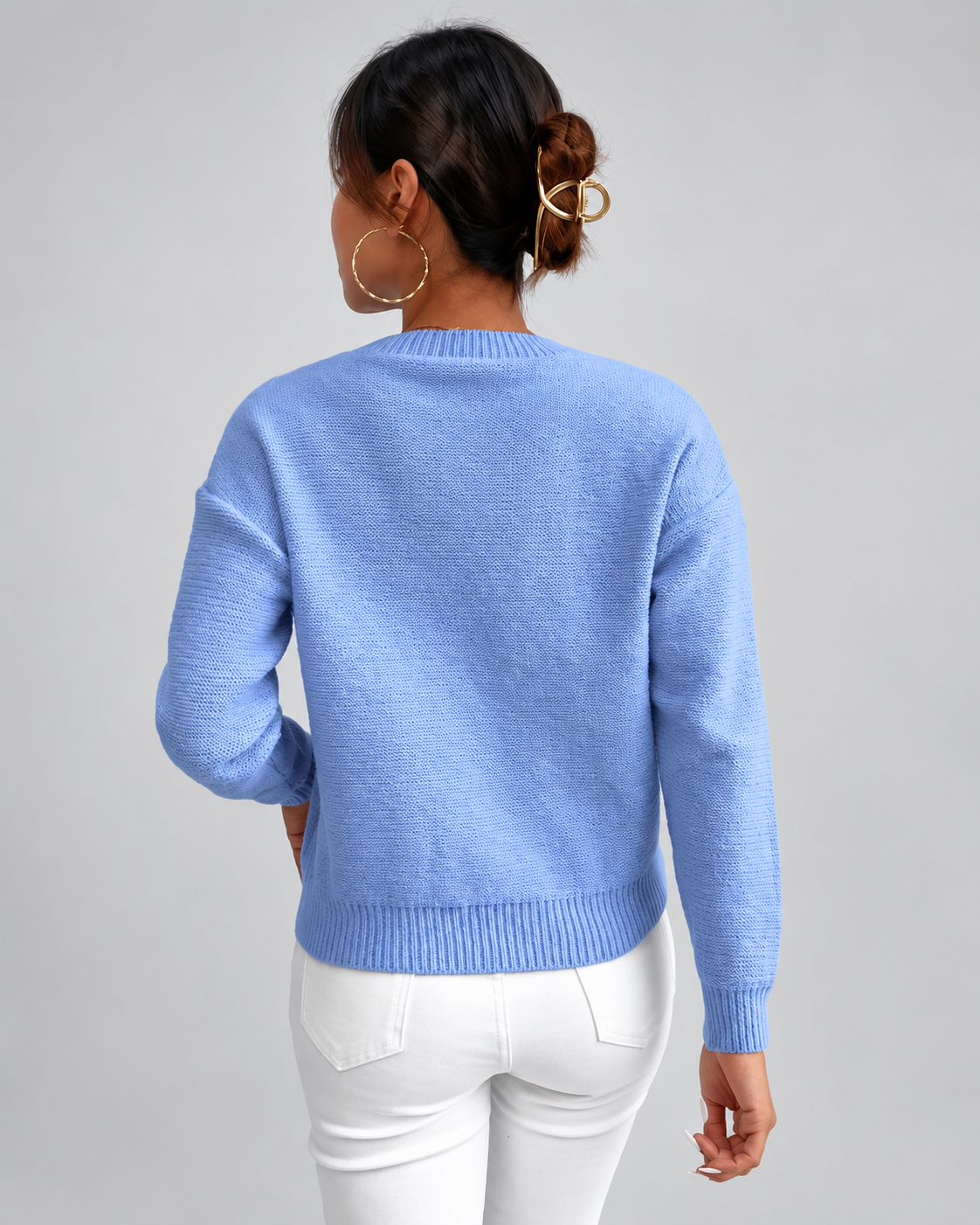Women's Cable Knit Jumper with Crew Neck