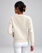 Women's Cable Knit Jumper with Crew Neck