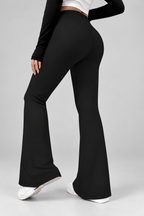 Women's Flared Trousers with High Waist and Stretch Fit