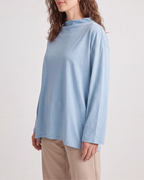 Women's Oversized Mock Neck Long Sleeve Top