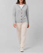 Women's Hooded Button Front Long Sleeve Knit Cardigan