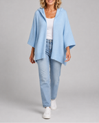 Women's Hooded Open Front Ribbed Knit Cardigan