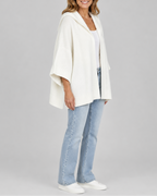Women's Hooded Open Front Ribbed Knit Cardigan