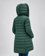 Women's Longline Puffer Coat with Soft Fleece Lining and Zip Front