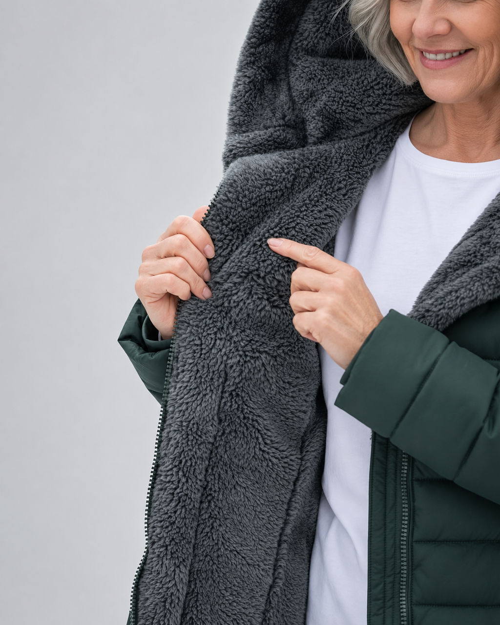 Women's Longline Puffer Coat with Soft Fleece Lining and Zip Front
