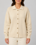 Women's Knit Cardigan with Collar and Button Front
