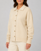 Women's Knit Cardigan with Collar and Button Front