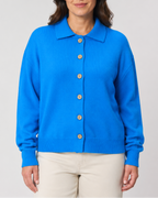 Women's Knit Cardigan with Collar and Button Front