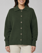 Women's Knit Cardigan with Collar and Button Front