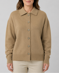 Women's Knit Cardigan with Collar and Button Front