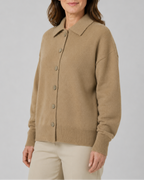 Women's Knit Cardigan with Collar and Button Front