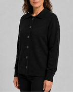 Women's Knit Cardigan with Collar and Button Front