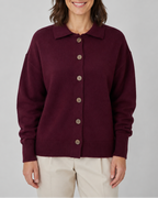 Women's Knit Cardigan with Collar and Button Front
