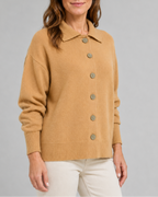 Women's Knit Cardigan with Collar and Button Front