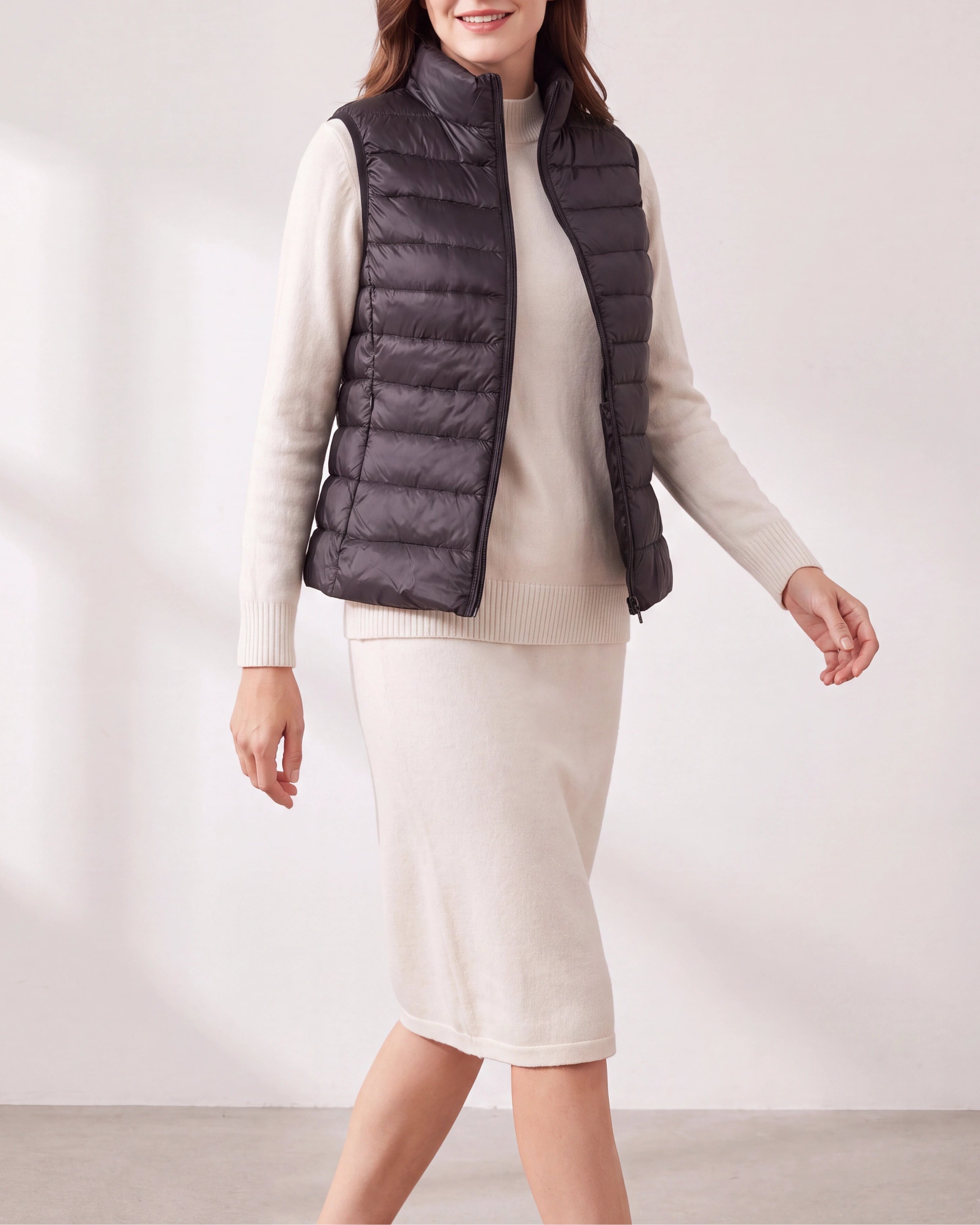 Women's Lightweight Padded Zip Up Puffer Gilet