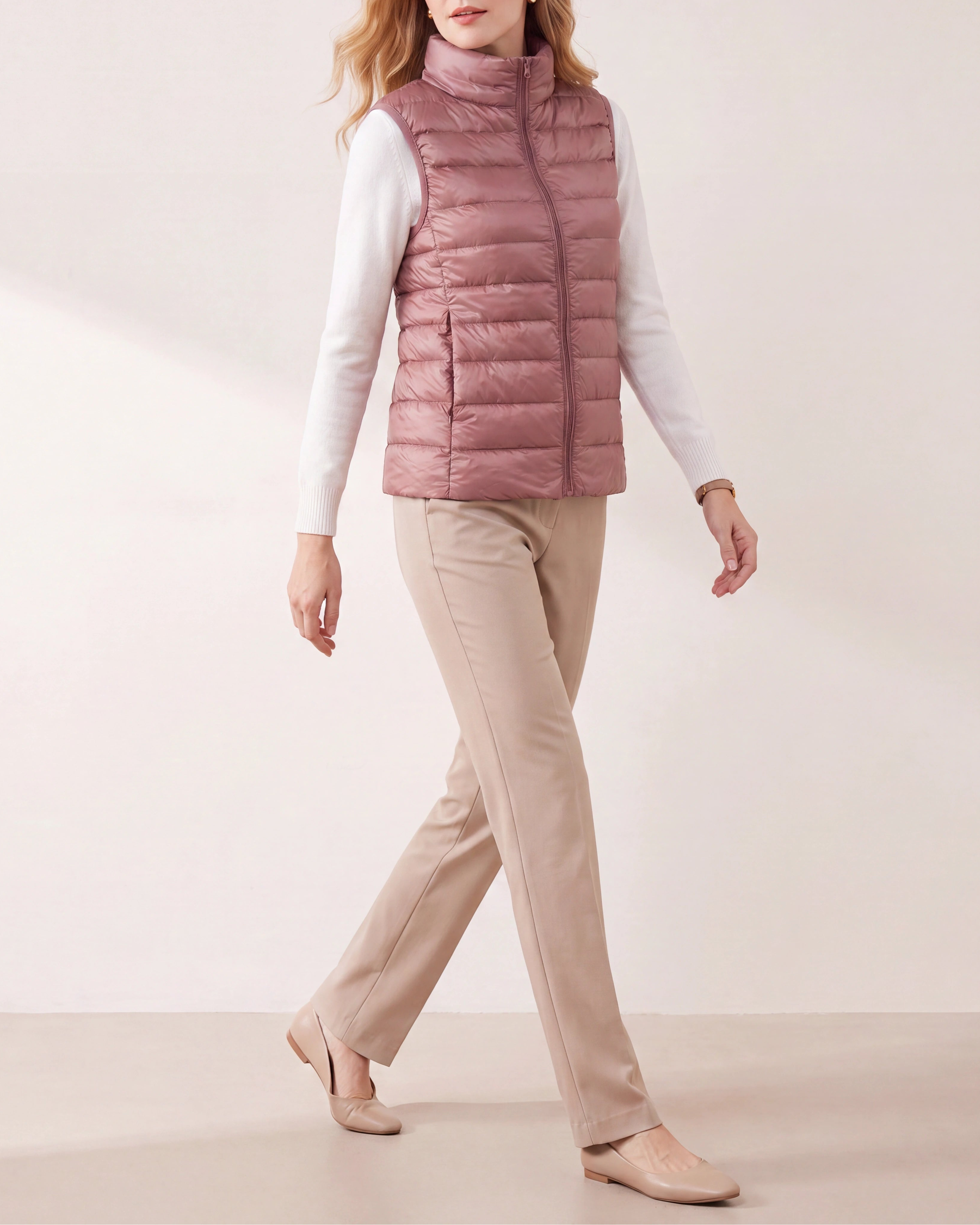Women's Lightweight Padded Zip Up Puffer Gilet