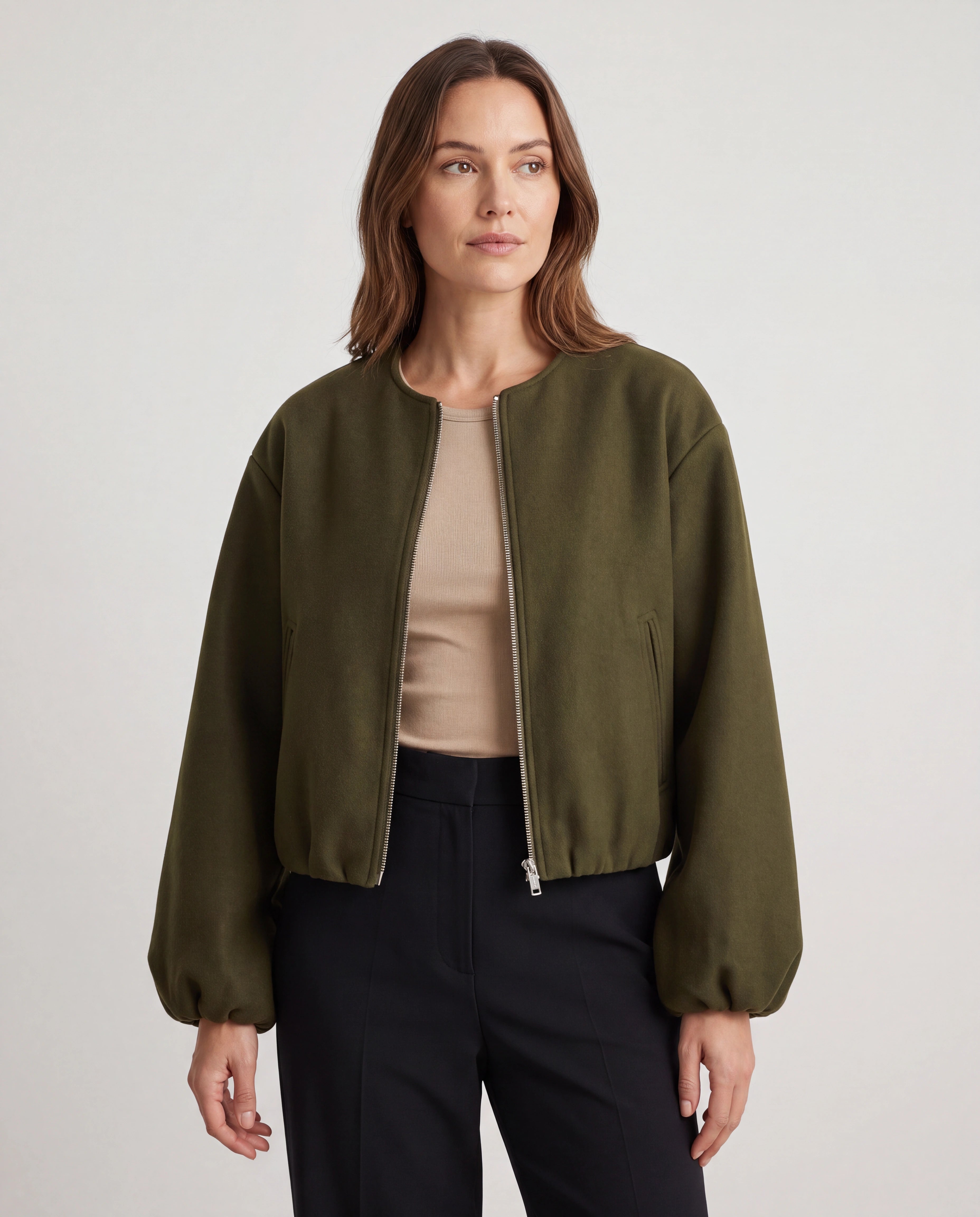 Women's Lightweight Zip Up Bomber Jacket