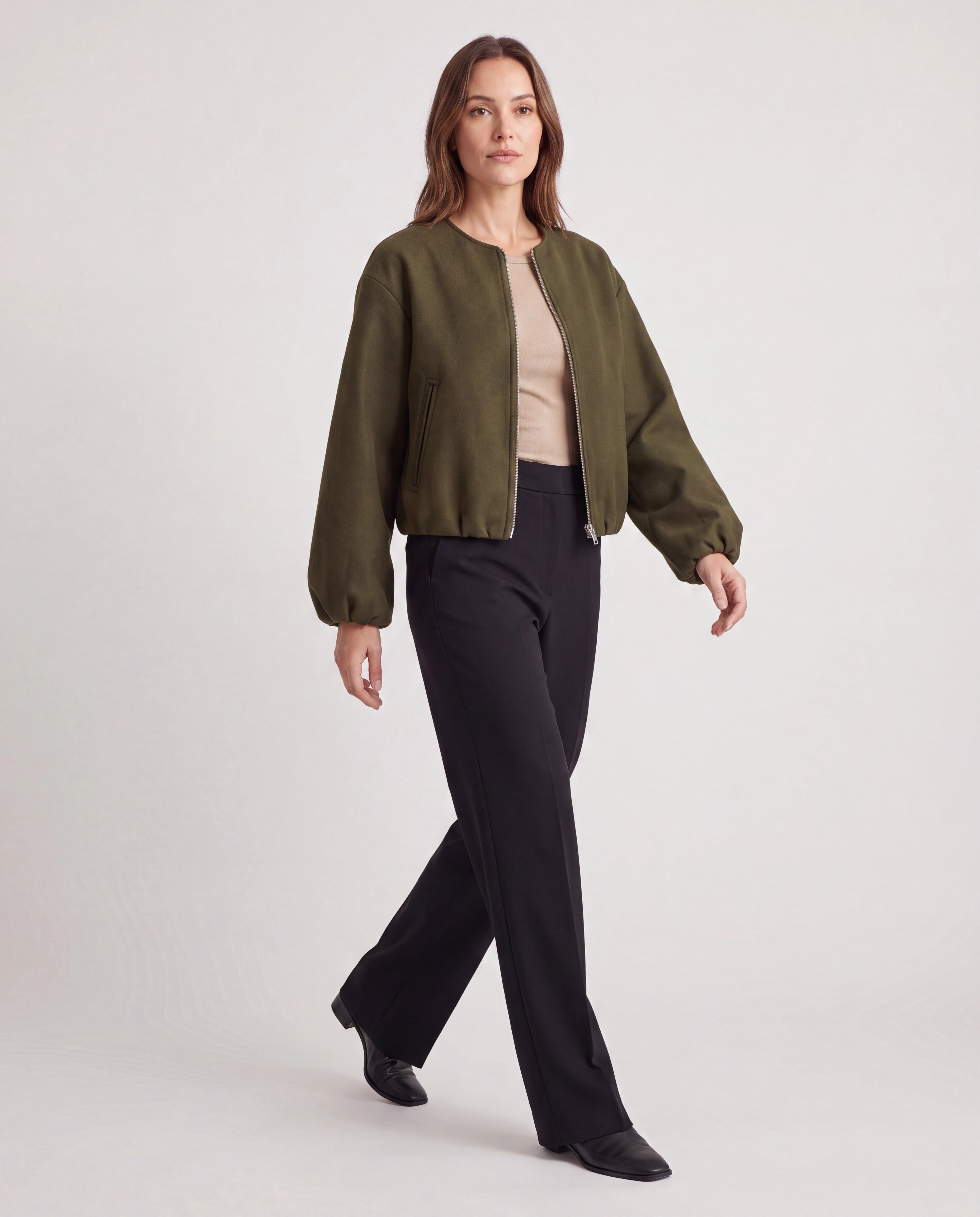 Women's Lightweight Zip Up Bomber Jacket