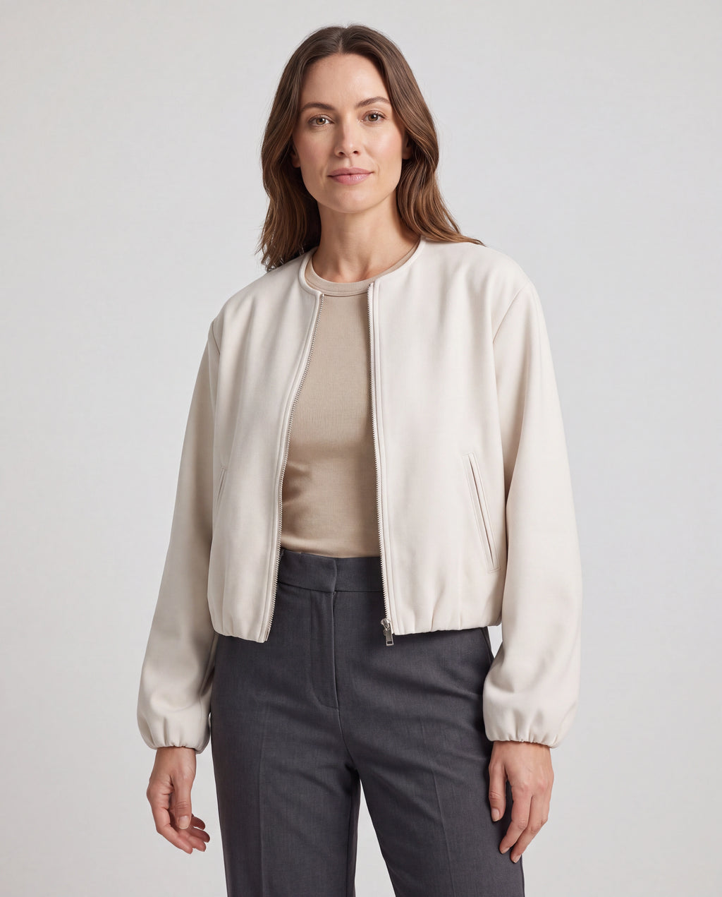 Women's Lightweight Zip Up Bomber Jacket