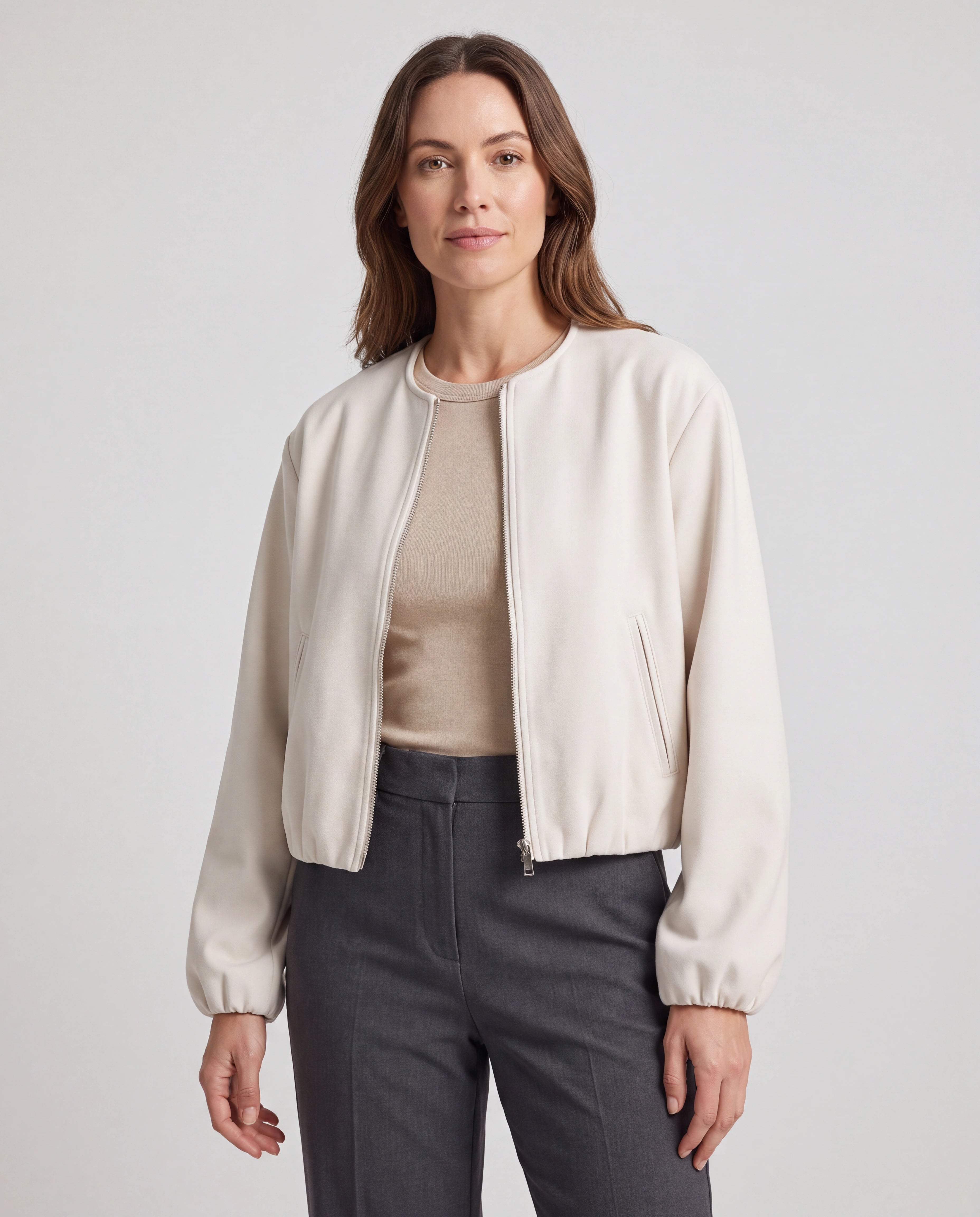 Women's Lightweight Zip Up Bomber Jacket