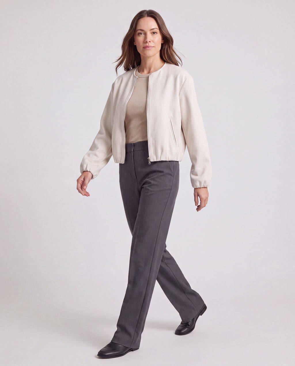 Women's Lightweight Zip Up Bomber Jacket