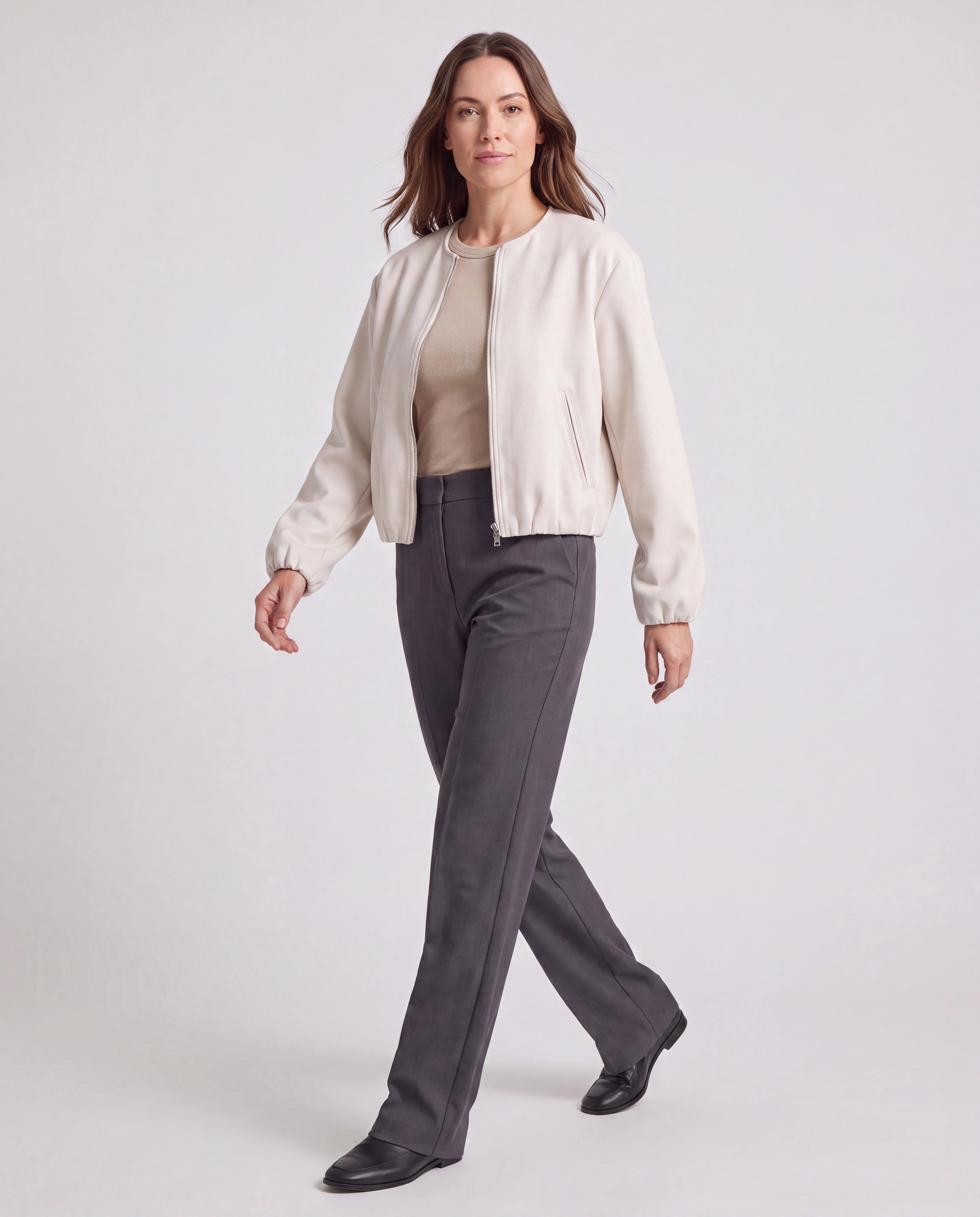 Women's Lightweight Zip Up Bomber Jacket