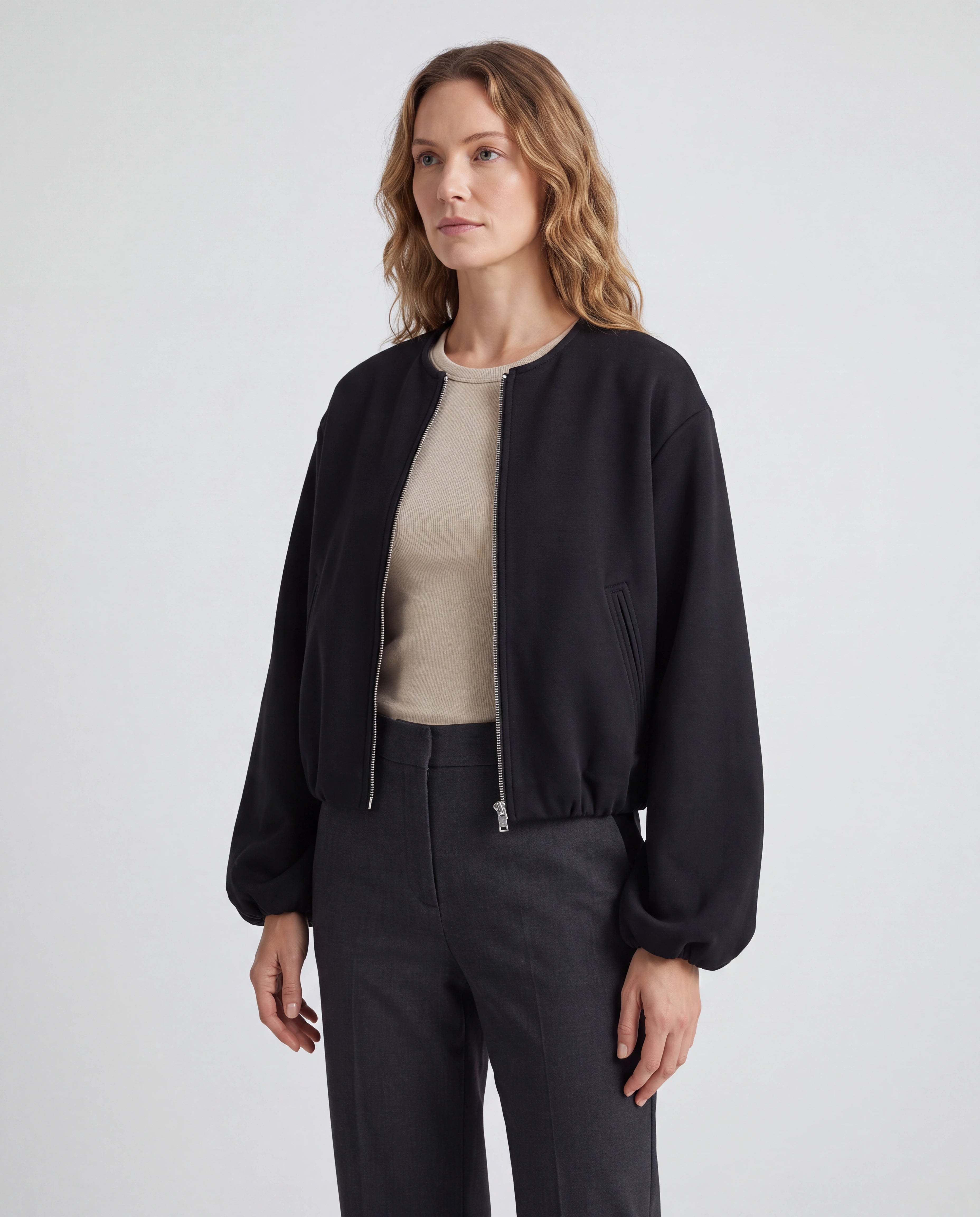 Women's Lightweight Zip Up Bomber Jacket