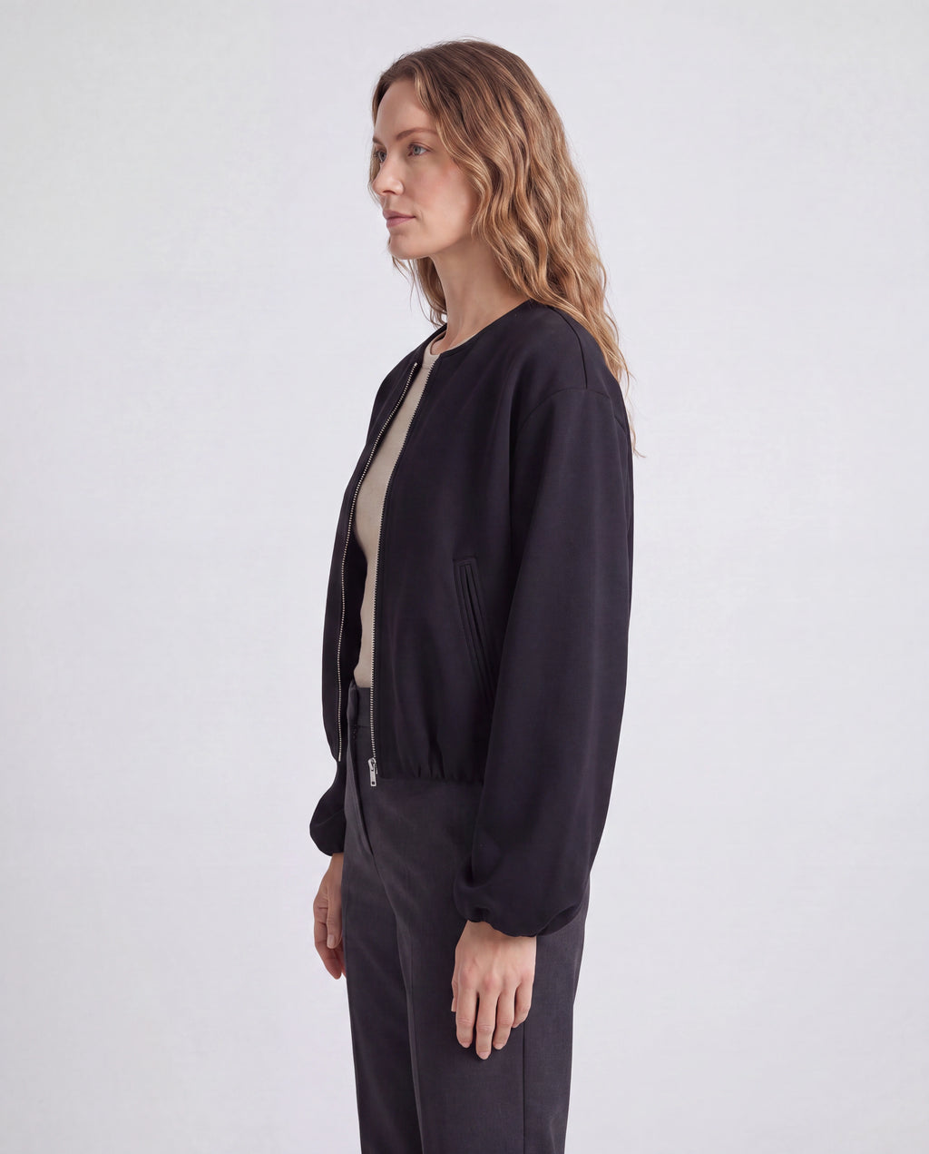 Women's Lightweight Zip Up Bomber Jacket