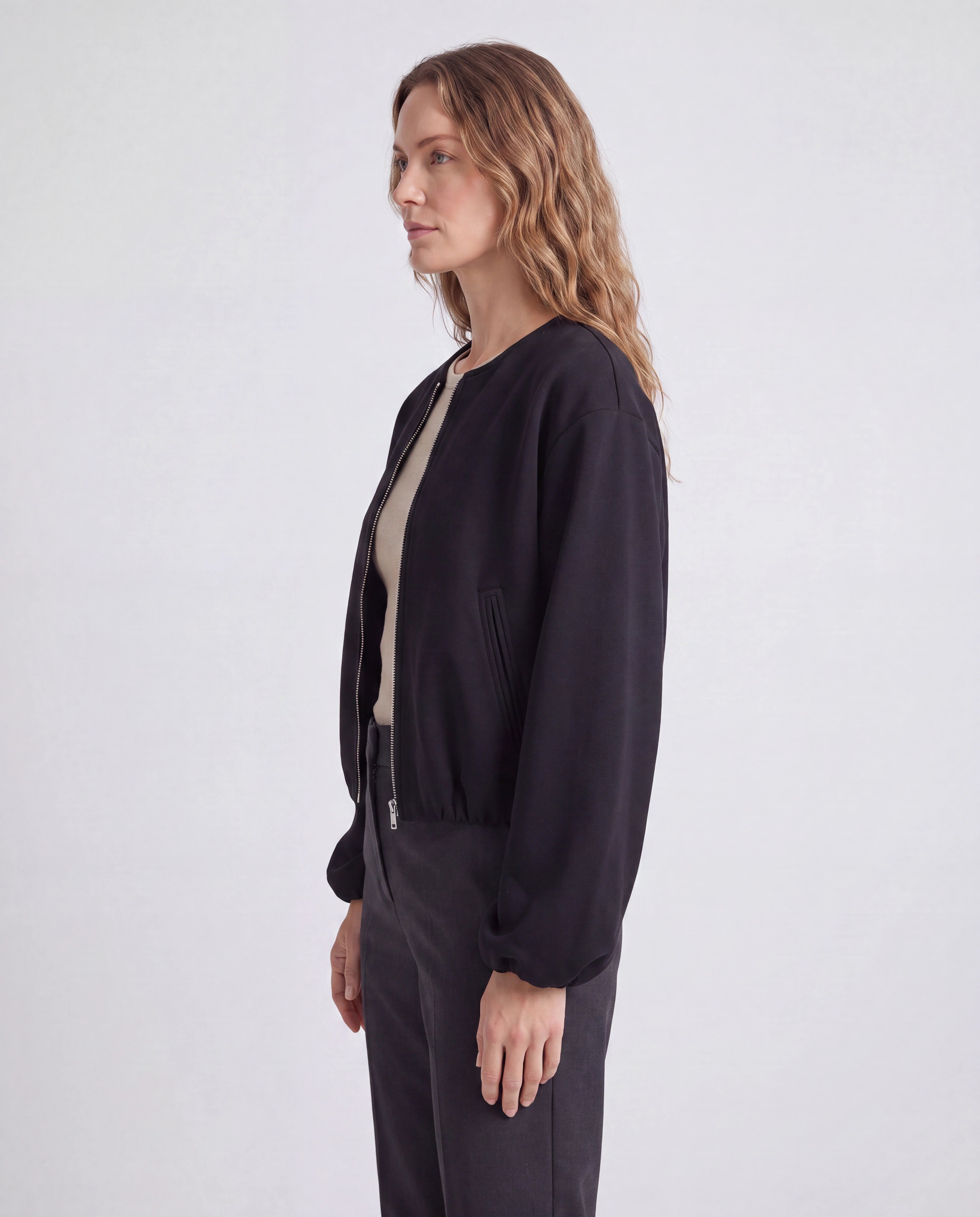 Women's Lightweight Zip Up Bomber Jacket