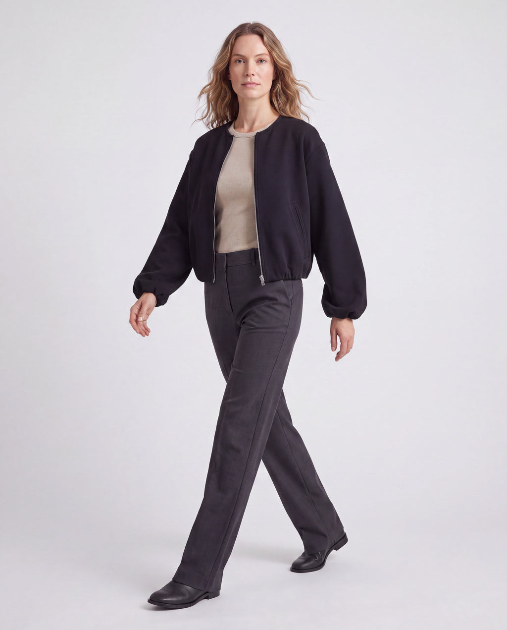 Women's Lightweight Zip Up Bomber Jacket