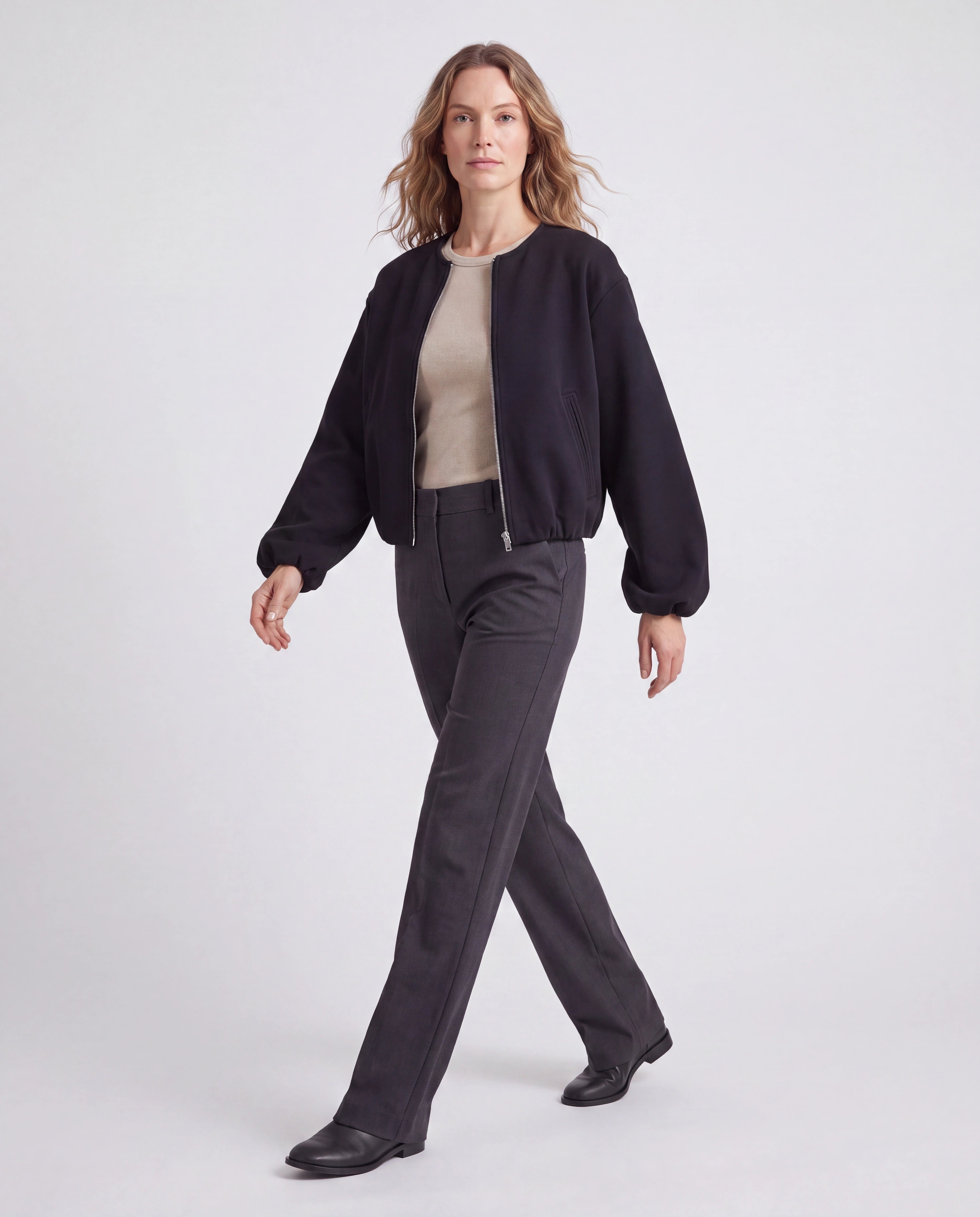 Women's Lightweight Zip Up Bomber Jacket