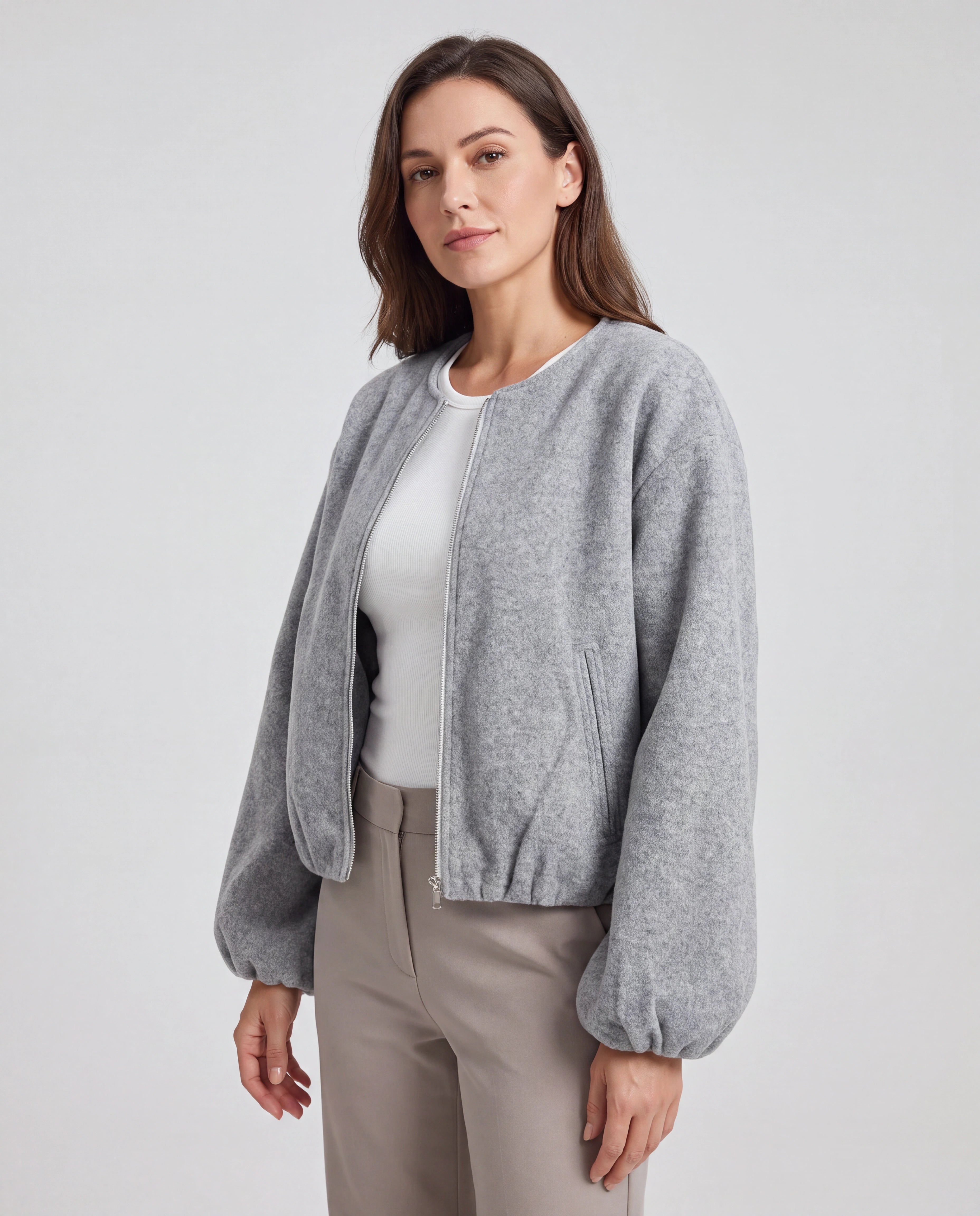 Women's Lightweight Zip Up Bomber Jacket