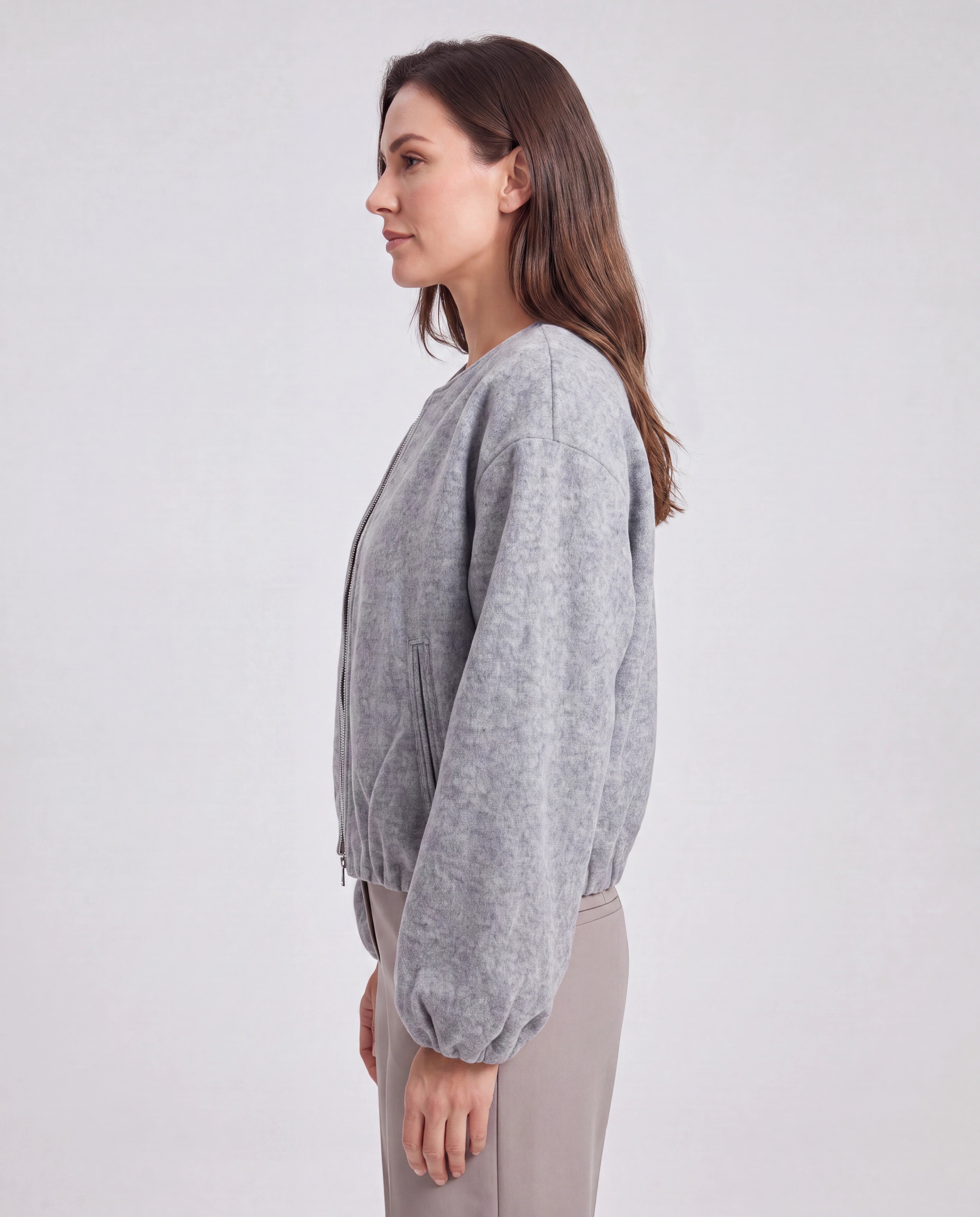 Women's Lightweight Zip Up Bomber Jacket