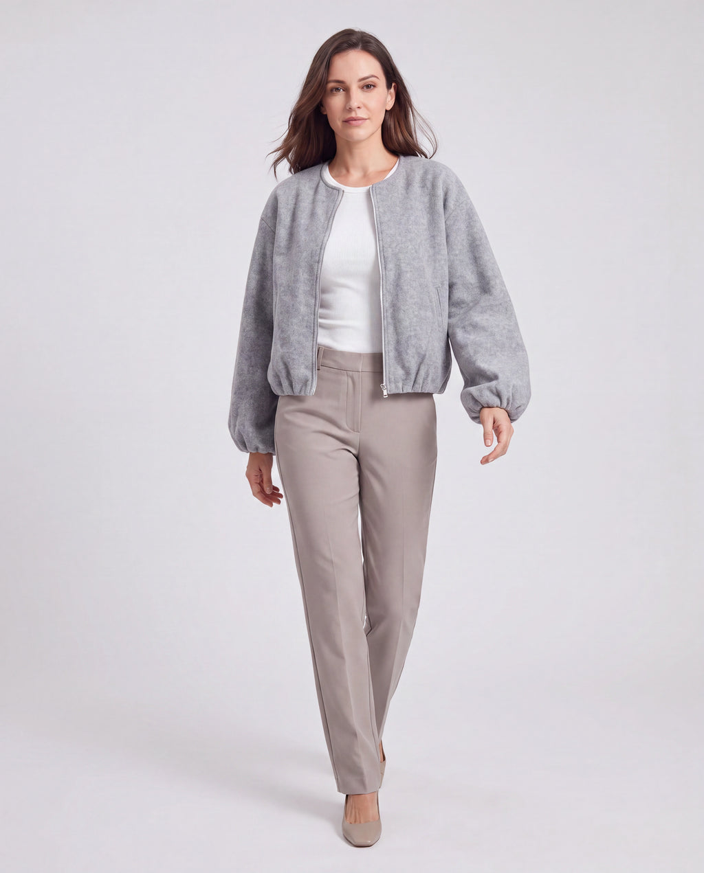 Women's Lightweight Zip Up Bomber Jacket