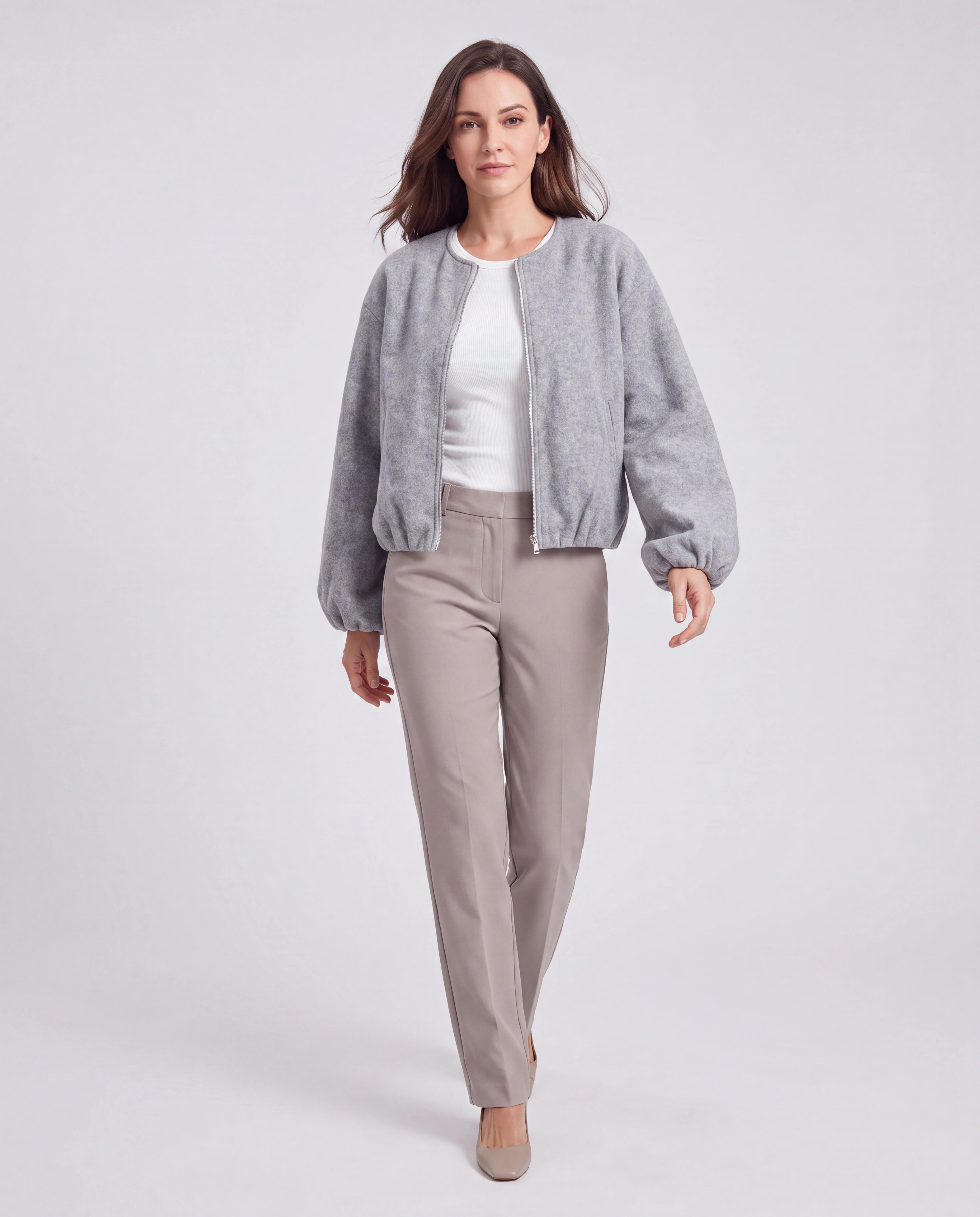 Women's Lightweight Zip Up Bomber Jacket