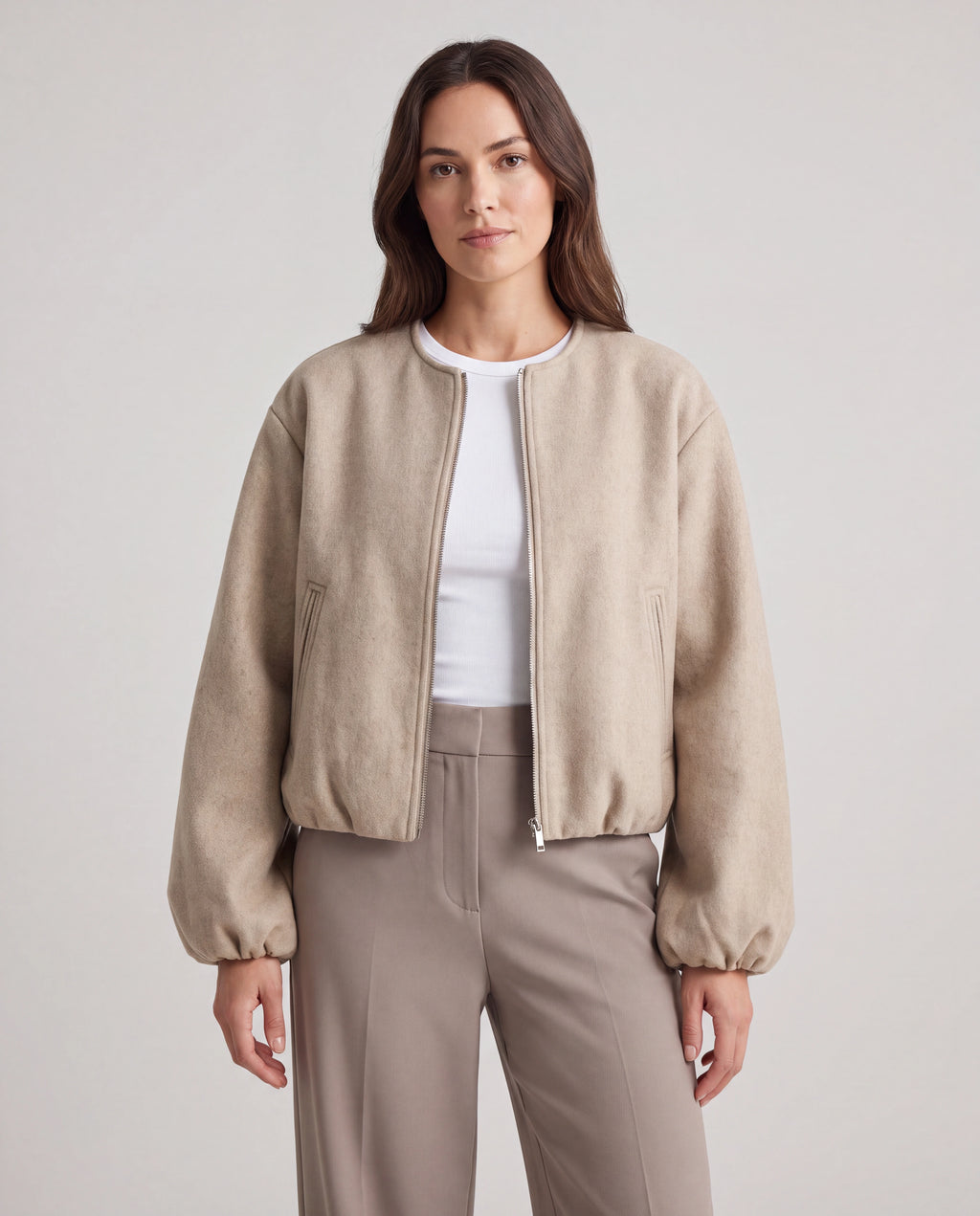 Women's Lightweight Zip Up Bomber Jacket