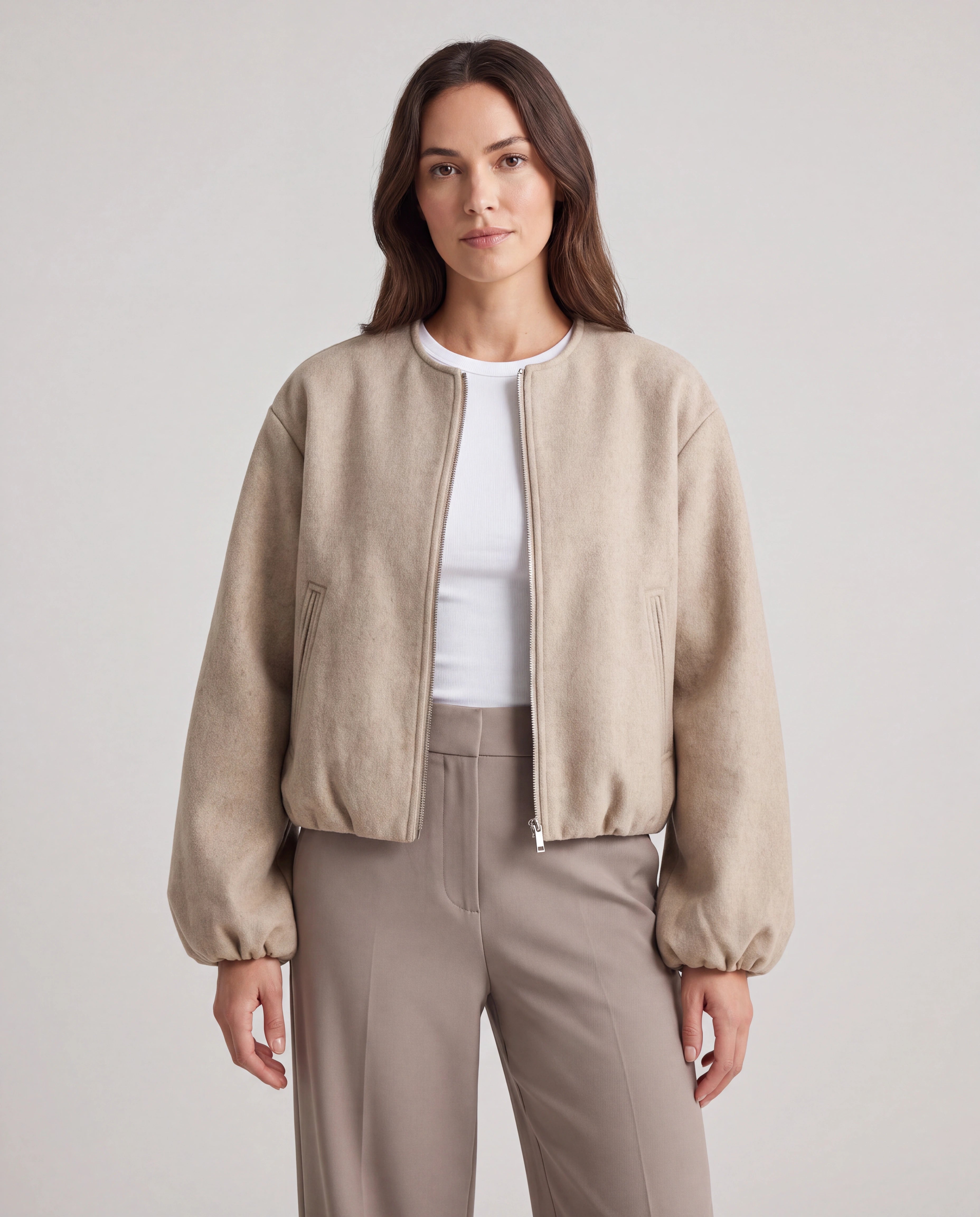 Women's Lightweight Zip Up Bomber Jacket