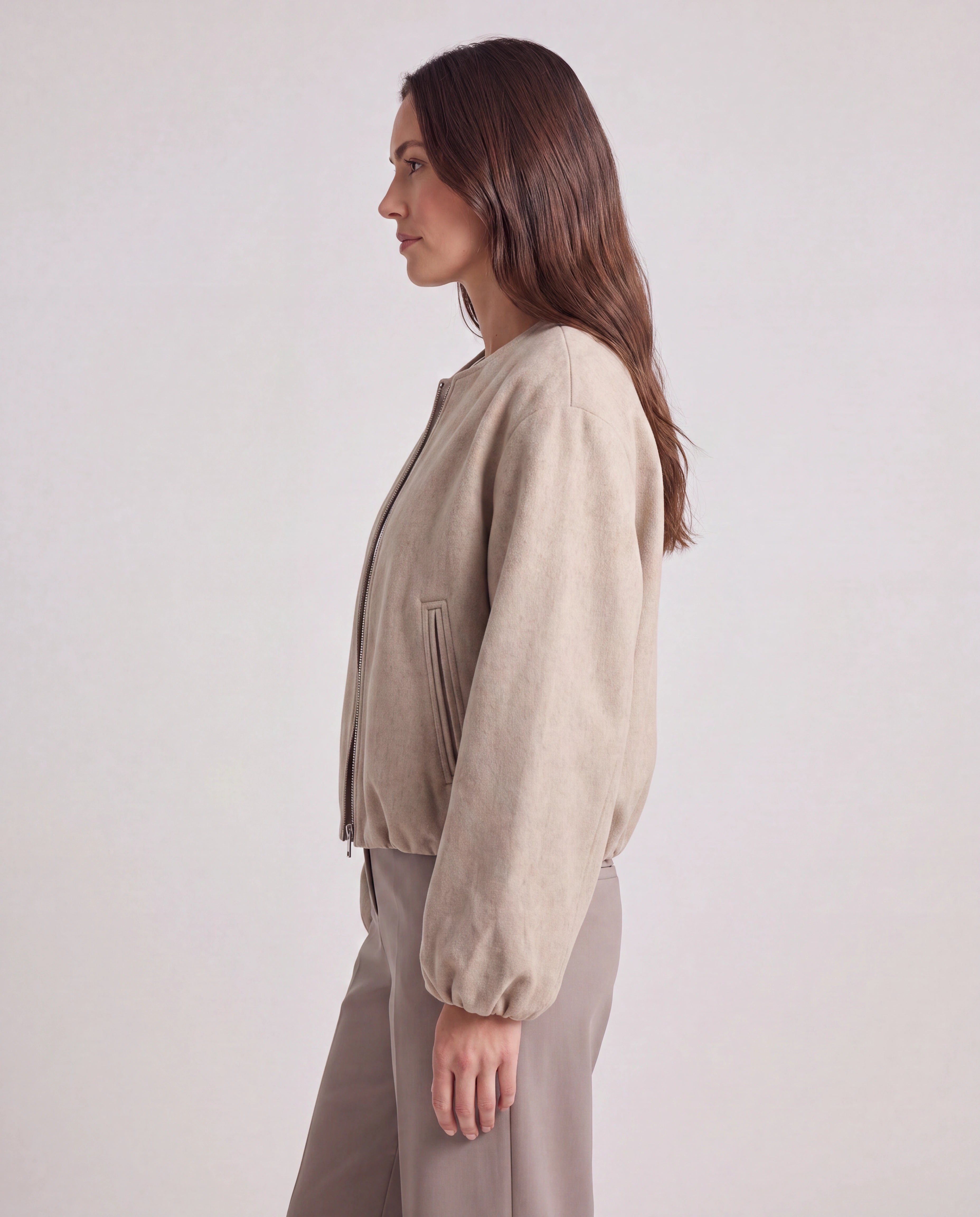 Women's Lightweight Zip Up Bomber Jacket