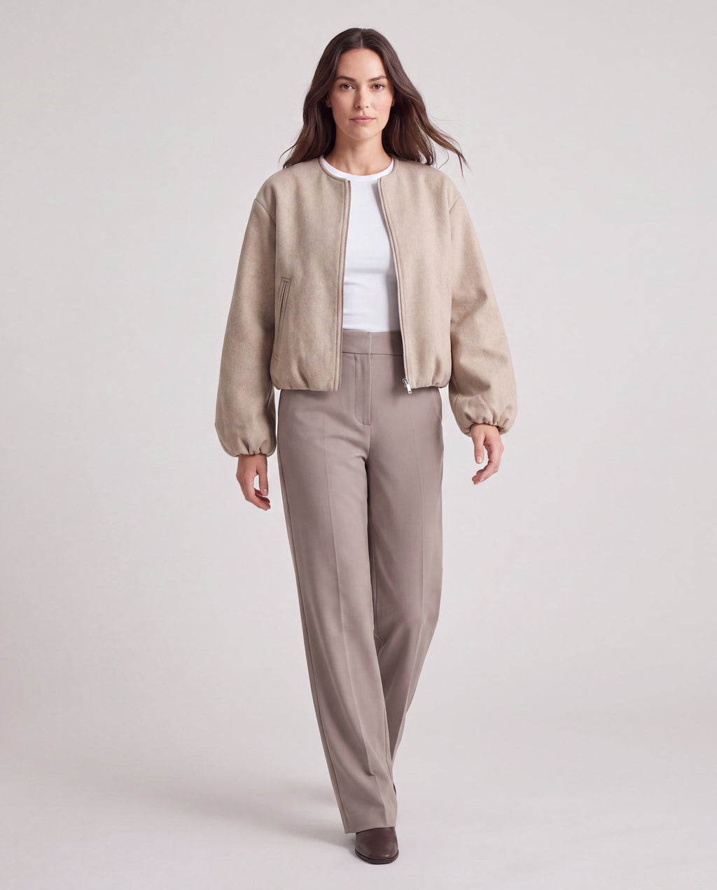 Women's Lightweight Zip Up Bomber Jacket