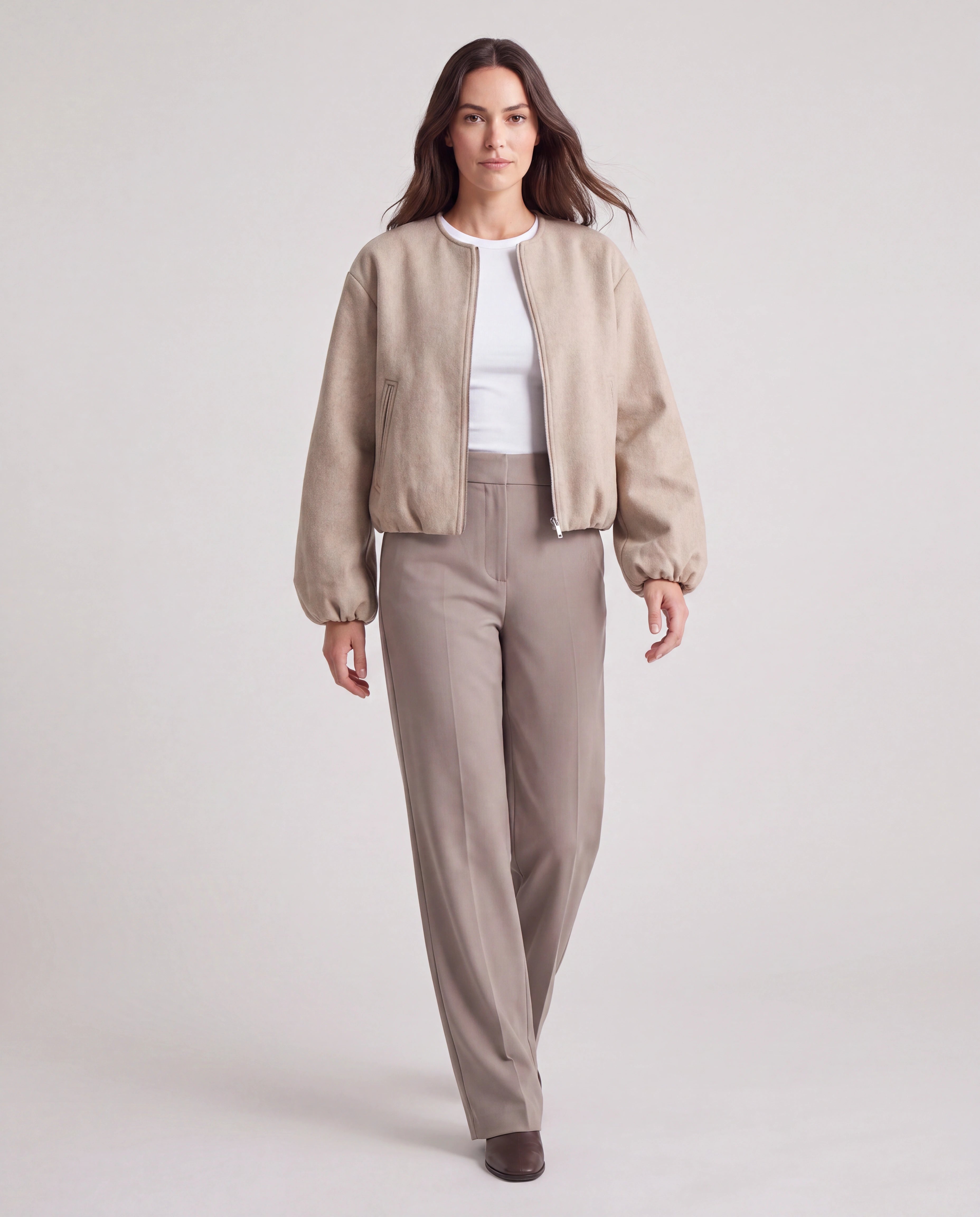 Women's Lightweight Zip Up Bomber Jacket